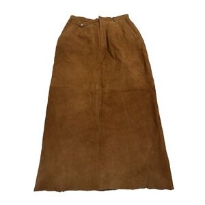 Vintage Silverado Women's  Brown Suede  Leather Skirt Tag Size 8